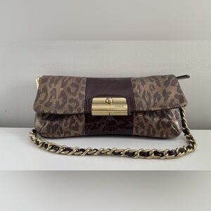 Stunning Coach Kristin Metallic Leopard Convertible Clutch/Shoulder Bag